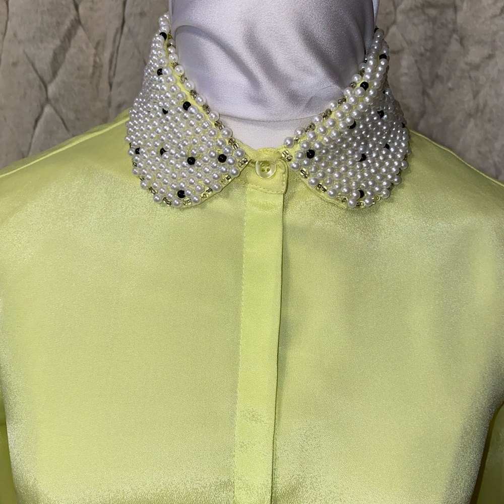 Neon yellow button down